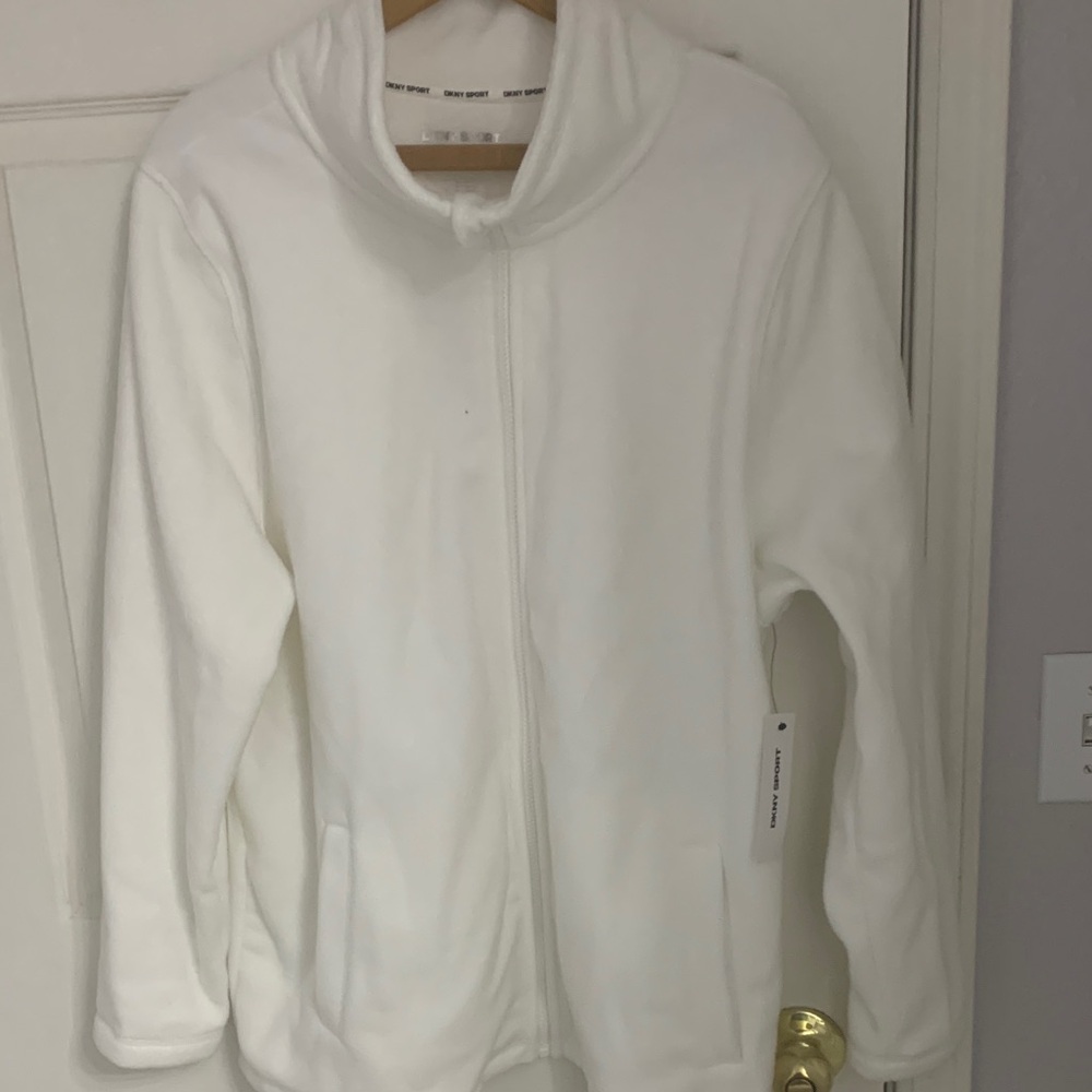 NWT DKNY Women's Cozy White Teddy Jacket